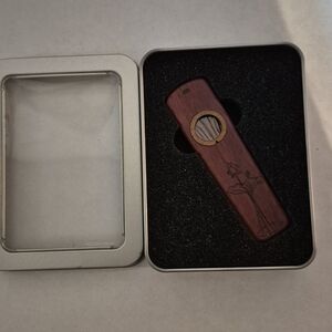 Kazoo Handmade Wood  Carved Floral Engraved with Tin Case‎ and Extra Membrane